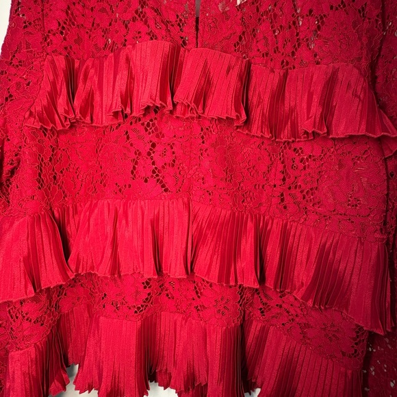 J. Crew Red Lace Ruffle Top NWT #Christmas - Picture 10 of 14